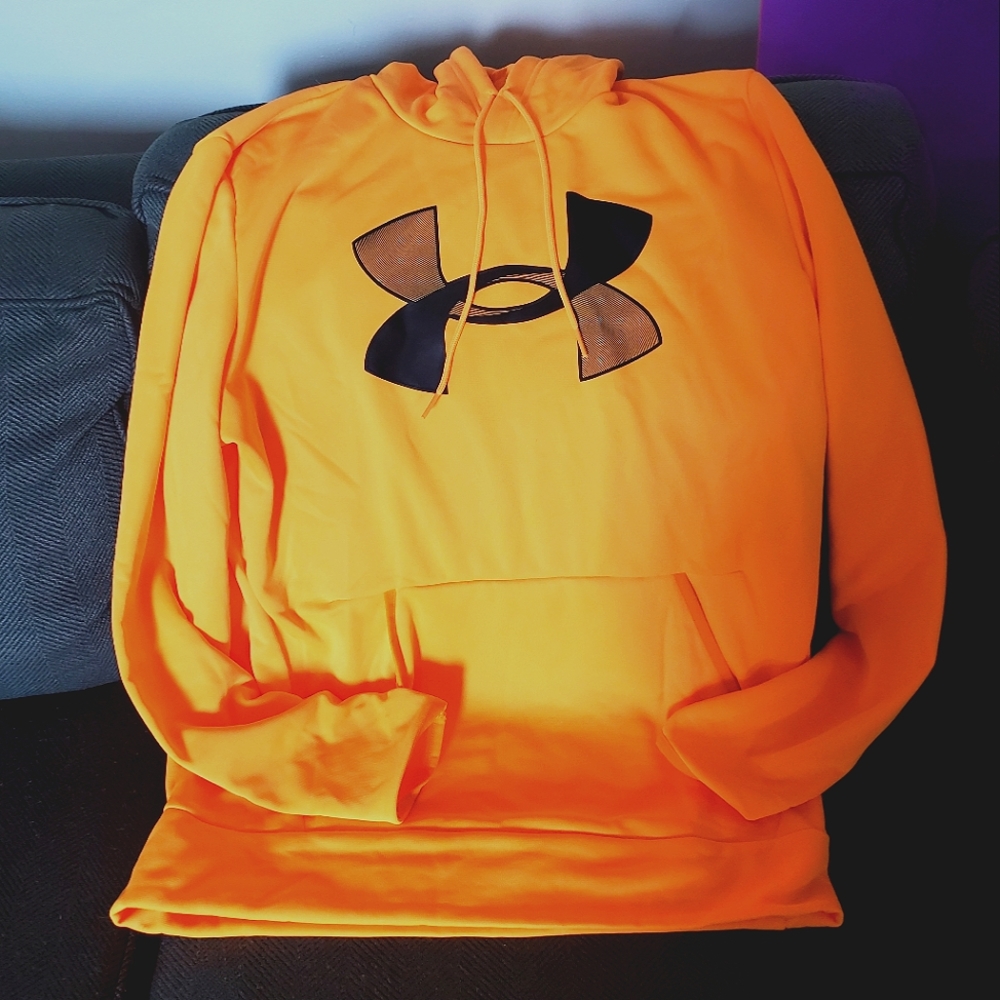Brand new Under Armour bright orange men's medium hoodie NWOT